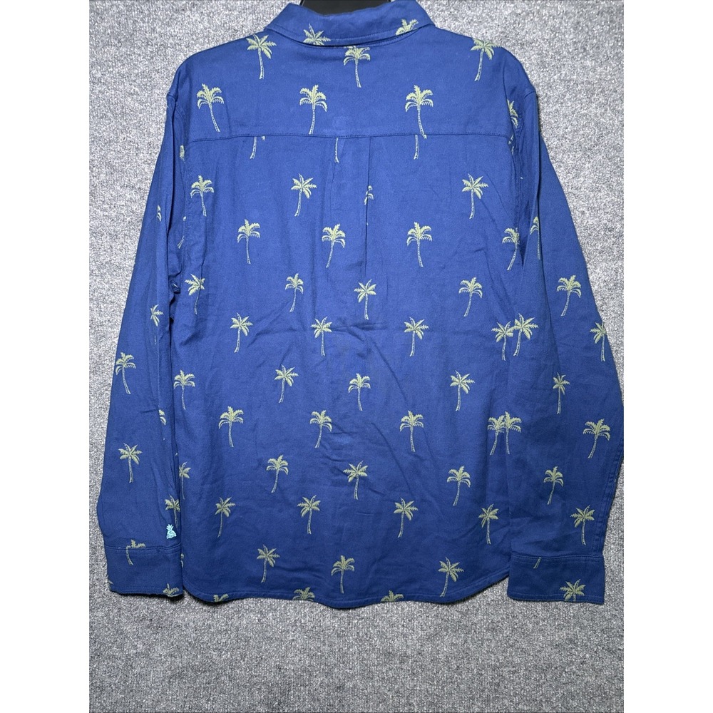 Chubbies Men's Blue Palm Tree Print Button Down Long Sleeve Shirt Large - Picture 7 of 7